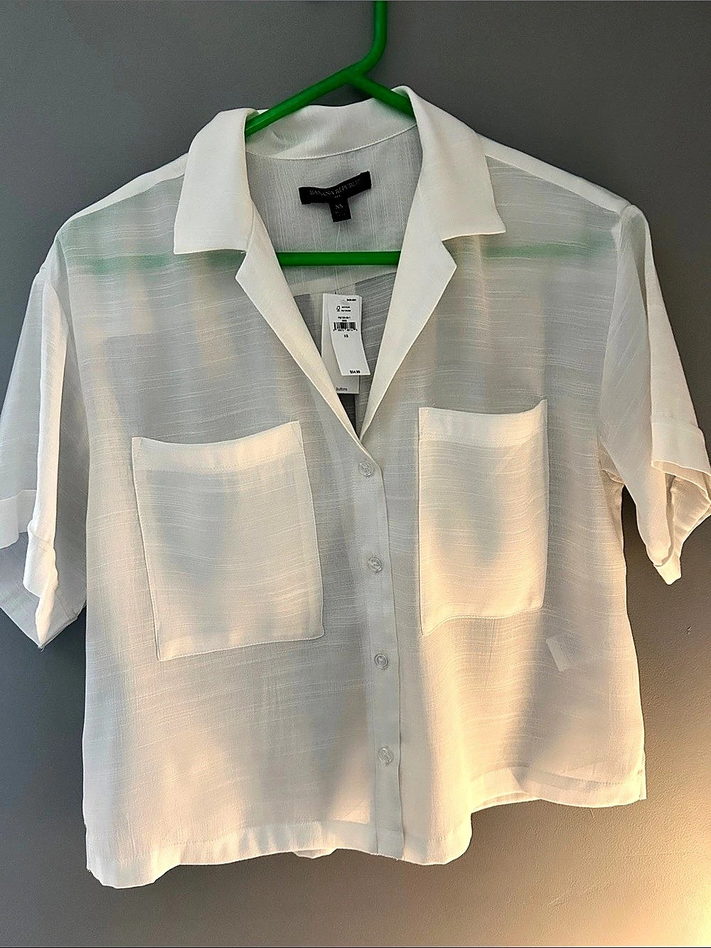 Banana Republic Short Sleeve Button Down White Size XS NWT